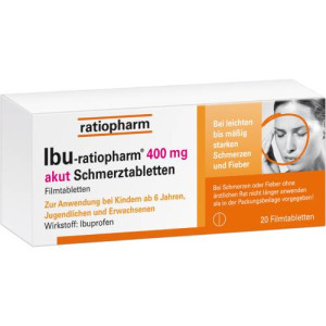 Produktbild von IBU-RATIOPHARM 400 mg akut Schmerztbl.Filmtabl.