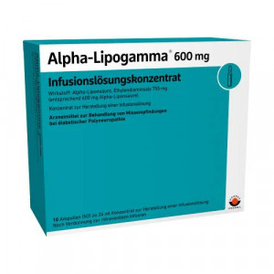 Produktbild von ALPHA-LIPOGAMMA 600 mg Infusionsl&ouml;sungskonz.
