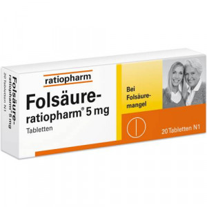 Produktbild von FOLS&Auml;URE-RATIOPHARM 5 mg Tabletten