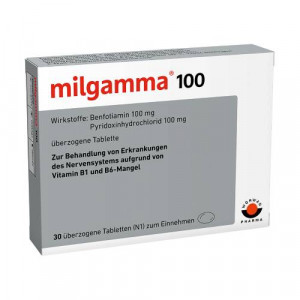Produktbild von MILGAMMA 100 mg &uuml;berzogene Tabletten
