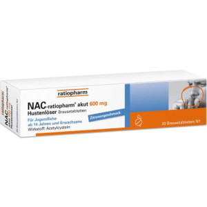 Produktbild von NAC-ratiopharm akut 600 mg Hustenl&ouml;ser Brausetabl.