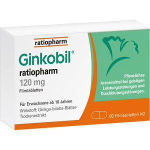 Produktbild von GINKOBIL-ratiopharm 120 mg Filmtabletten