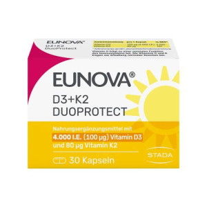 Produktbild von EUNOVA DuoProtect D3+K2 4000 I.E./80 &mu;g Kapseln